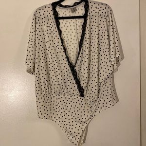 ASOS Curve Bodysuit with polka dots and lace
